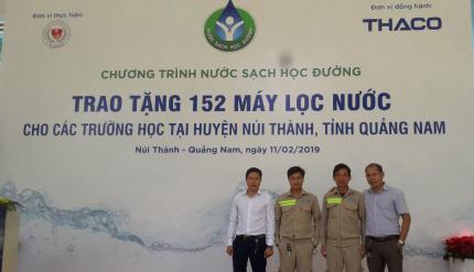 Nước sạch học đường do tập đoàn Thaco Trường Hải tài trợ